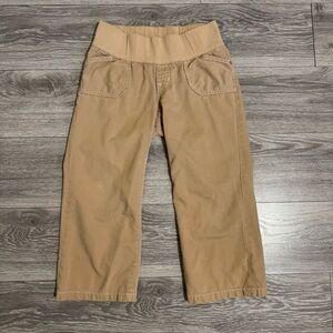 GAP Maternity Tan‎ Capri Cropped Relaxed Pants Wide Band Waist Size 4